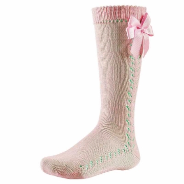 Розови чорапи с панделка