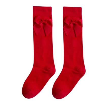 Червени чорапи с панделка