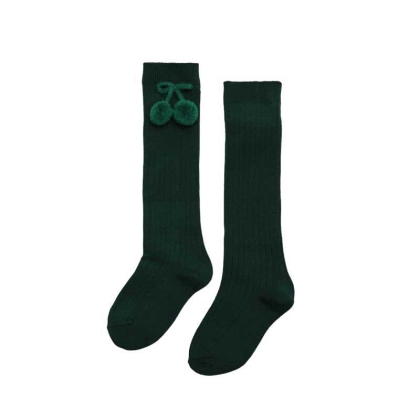 Чорапи с помпони зелени