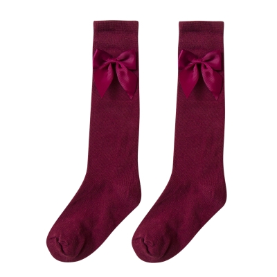 Чорапи с панделка бордо