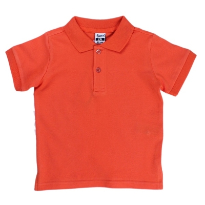 Блуза с якичка в оранжево